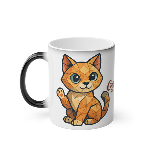 Congratulation Cat Magic Mug, Cute Cat Mug, Cat Lover Gift, Fun Coffee Cup, Unique Animal Mug
