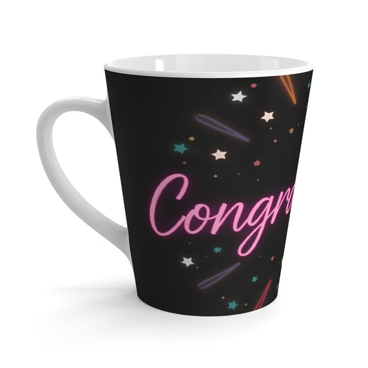 Celebration Latte Mug - Congrats Gift, Graduation Mug, Party Favor, Birthday Present, Cheerful Drinkware