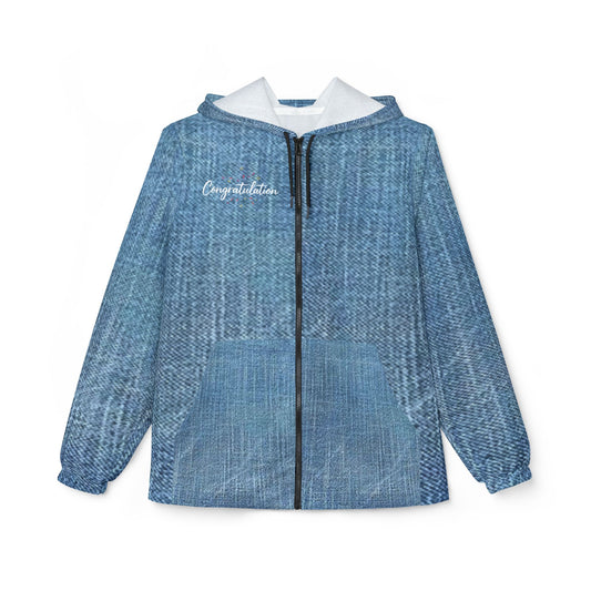 Denim-Style Windbreaker Jacket, Casual Outdoor Gear, Rainproof Causal Wear, Stylish Hiking Jacket, Lightweight Jacket for Teens