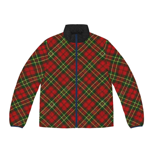 Plaid Men's Puffer Jacket - Stylish Winter Coat, Great for Holidays, Outdoor Adventures, Casual Wear, Gift Ideas