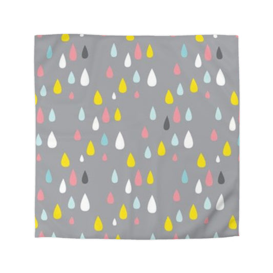 Colorful Raindrop Microfiber Duvet Cover, Cozy Bedding, Modern Bedroom Decor, Gift for Homeowner, Seasonal Style, Birthday Present