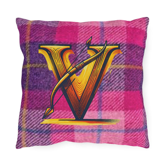 Tartan Cozy Outdoor Pillows with Vibrant Plaid Design, Decorative Cushion for Patios, Garden, Home, Gift for Garden Lovers, Outdoor Decor