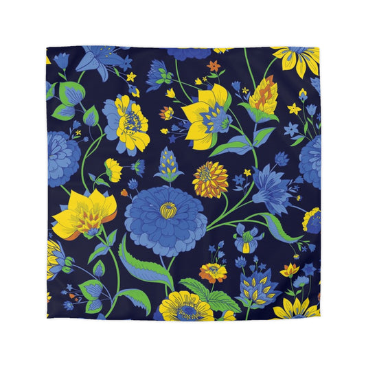 Floral Microfiber Duvet Cover - Vibrant Bedding Set, Botanical Home Decor, Spring Bedroom Aesthetic, Flower Print Comforter