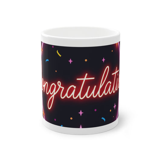 Congratulations Celebration Mug - 11oz, Gift for Graduations, Birthdays, Achievements, Office Fun, Customizable
