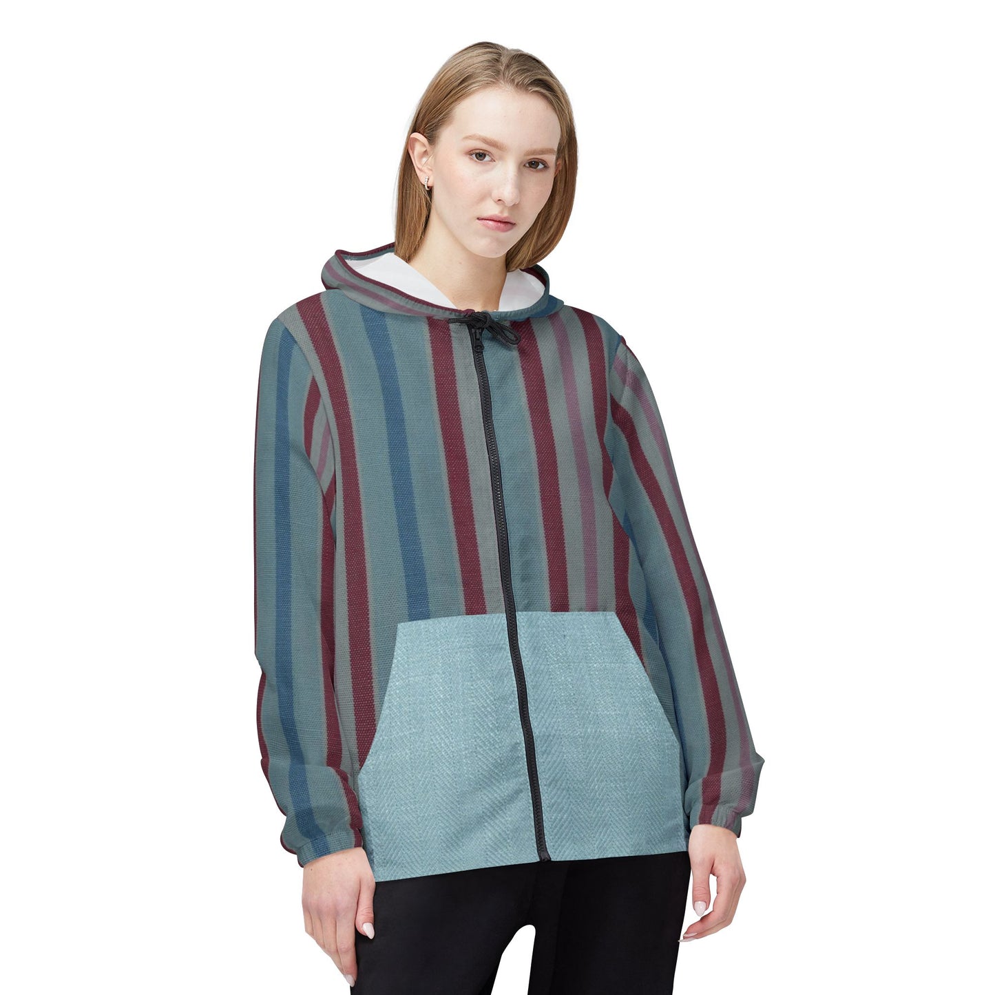 Colorful Striped Windbreaker Jacket, Stylish Outdoor Wear, Casual Fashion, Rainy Day Essential, Lightweight Hooded Jacket, Trendy [...]