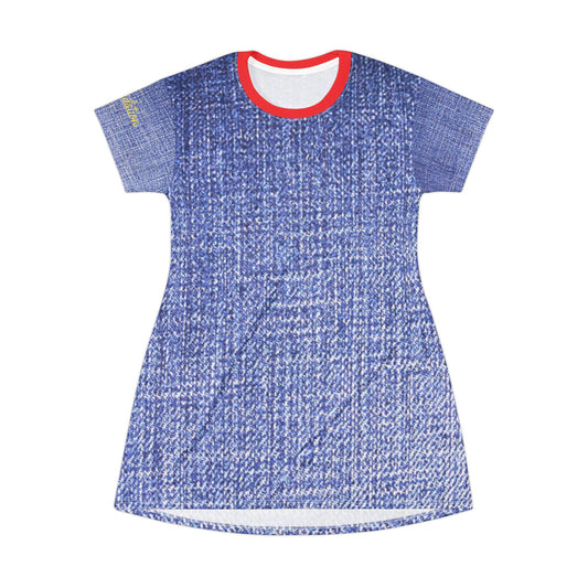 Denim-Inspired T-Shirt Dress, Casual Dress, Everyday Wear, Trendy Summer Dress, Fashionable Outing Dress, Comfortable Picnic Attire