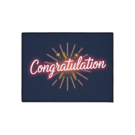 Celebration Floor Mat, Heavy Duty Doormat, Congratulations Gift, Festive Entryway Mat, Durable Party Decor