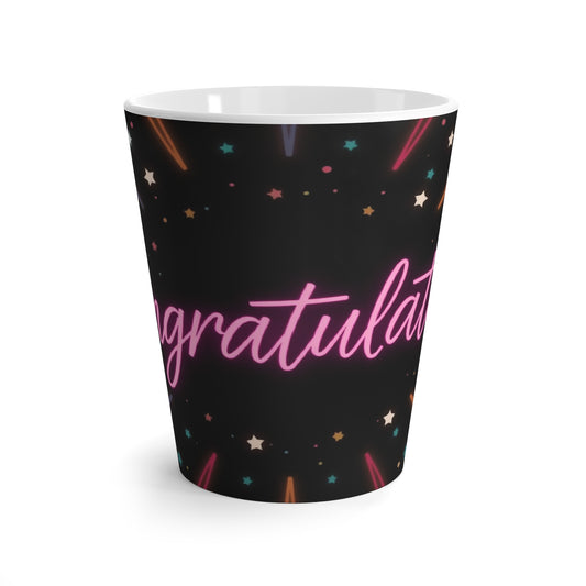 Celebration Latte Mug - Congrats Gift, Graduation Mug, Party Favor, Birthday Present, Cheerful Drinkware