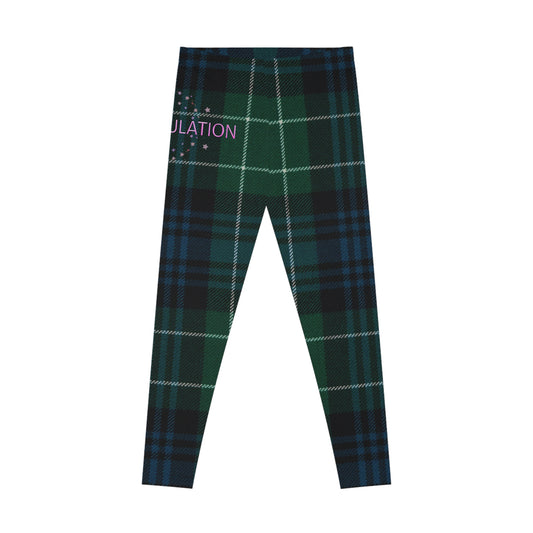 Celebratory Plaid Leggings | Comfortable Stretchy Pants for Events, Party Wear, Everyday Comfort, Gift for New Moms, Holiday Apparel