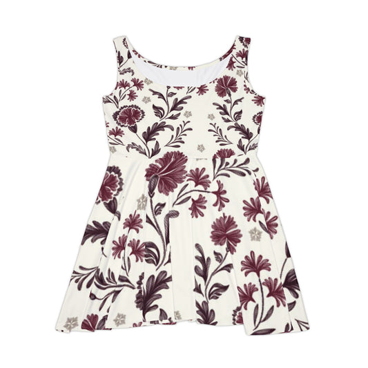 Floral Women's Skater Dress - Elegant Summer Fashion, Casual Day Out, Vintage Inspired Style, Perfect for Weddings & Parties