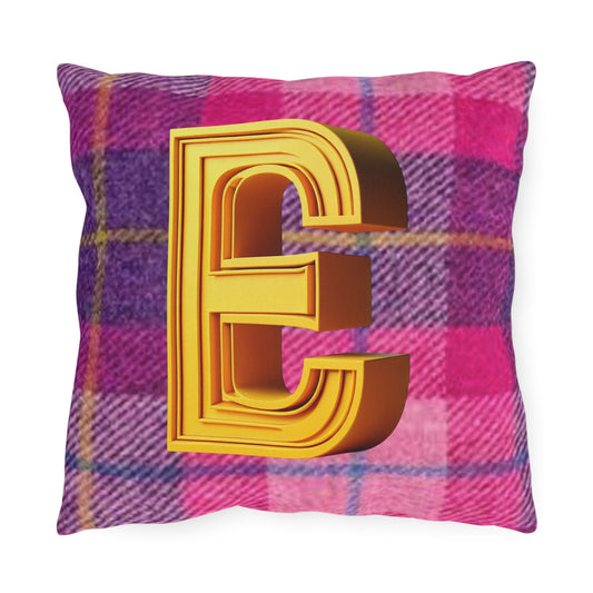 Pink Tartan Plaid Outdoor Pillows