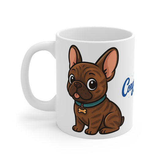 Adorable French Bulldog Congratulation Mug | Perfect Gift for Dog Lovers, Graduations, Celebrations, Cute Pet Mug, 11oz Coffee Cup