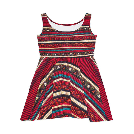 Bohemian Women's Skater Dress, Flowy Summer Dress, Festival Outfit, Casual Everyday Wear, Unique Printed Dress, Gift for Her