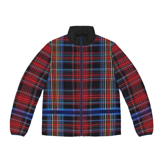 Stylish Men's Puffer Jacket, Warm Winter Coat, Plaid Outerwear, Trendy Layering Piece, Fashionable Holiday Gift