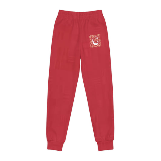 Youth Joggers with Fun Prints, Cozy Athletic Pants, Playful Everyday Wear, Gift for Kids, Red AOP Joggers