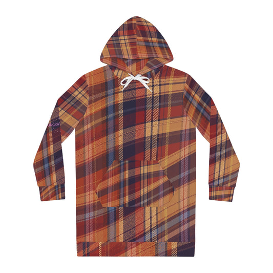 Autumn Plaid Women's Hoodie Dress, Cozy Hoodie Dress, Fall Fashion, Casual Hoodie, Plaid AOP Dress, Relaxed Style