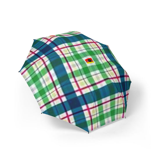 Stylish Semi-Automatic Foldable Umbrella - Plaid Design for Rainy Days, Travel Companion, Gift for Him/Her, Spring/Summer Essential, [...]