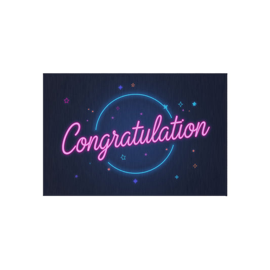 Outdoor Celebration Rug, Congratulations Decor, Patio Mat, Summer Entertaining, Garden Party, Event Decoration