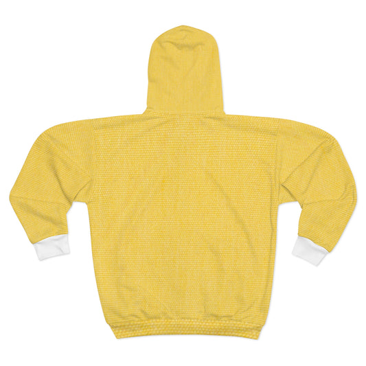 Bright Yellow Unisex Zip Hoodie - Cozy Everyday Wear, Spacious Pockets, Perfect for Casual Outings, Gifts, and Vacations