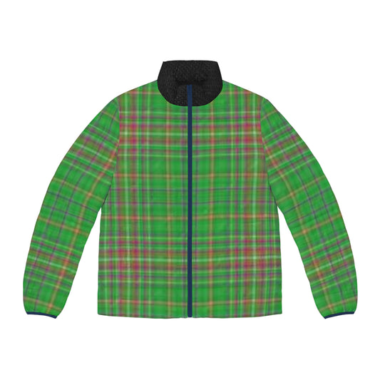 Men's Plaid Puffer Jacket - Cozy Outdoor Wear, Ideal for Hiking & Casual Outings, Perfect for Fall & Winter