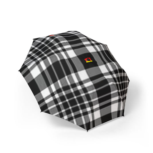Chic Plaid Semi-Automatic Umbrella | Travel Accessory, Rain Gear, Stylish Gift, Outdoor Essential, Fashion Statement