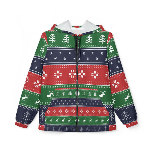 Festive Windbreaker Jacket, Cozy Holiday Outerwear, Christmas Jacket, Winter Wardrobe Staple, Perfect Gift for Her, Outdoor Adventure