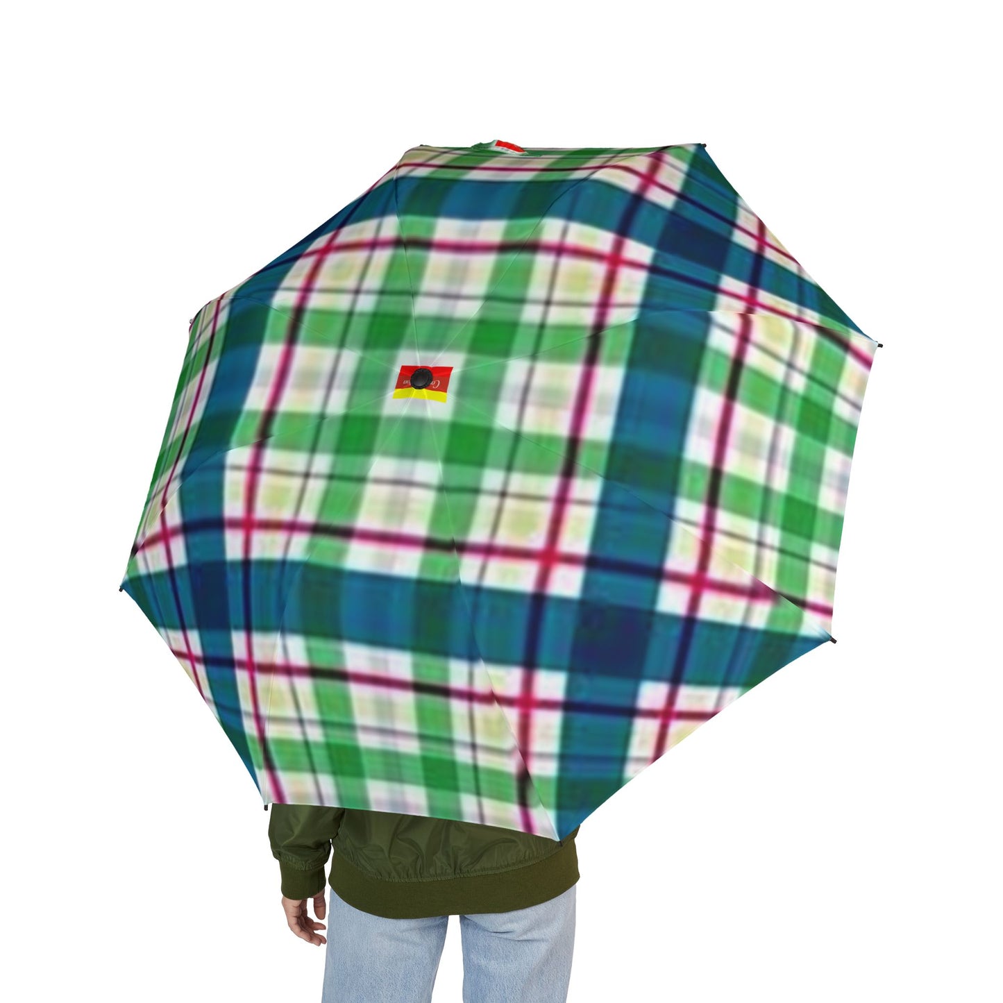 Stylish Semi-Automatic Foldable Umbrella - Plaid Design for Rainy Days, Travel Companion, Gift for Him/Her, Spring/Summer Essential, [...]