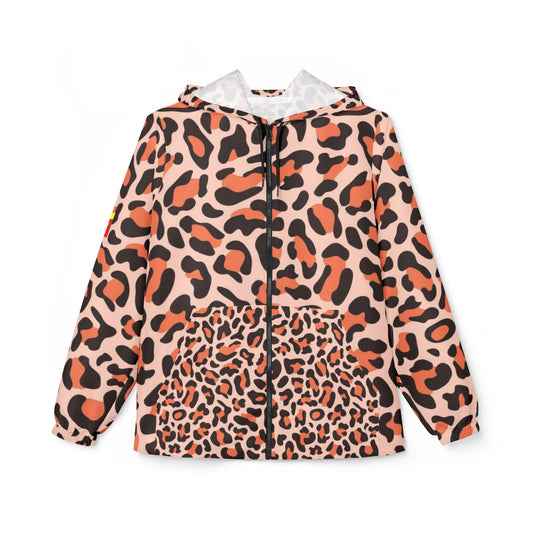 Trendy Leopard Print Windbreaker Jacket, Stylish Rain Gear, Outdoor Fashion, Lightweight Coat, College Style, Festival Outerwear