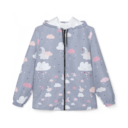 Whimsical Windbreaker Jacket, Fun Rain Gear, Cute Outdoor Jacket, Perfect Gift for Graduates, Stylish AOP Jacket, Trendy Raincoat