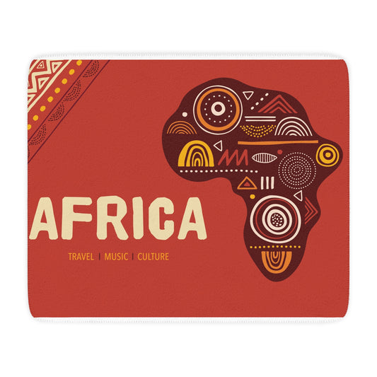 Africa-Inspired Tan Sherpa Blanket | Cozy Home Decor, Travel Gift, Warm Throw, Cultural Art Blanket, Perfect for All Occasions