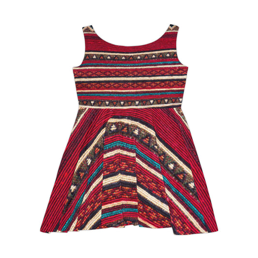 Bohemian Women's Skater Dress, Flowy Summer Dress, Festival Outfit, Casual Everyday Wear, Unique Printed Dress, Gift for Her