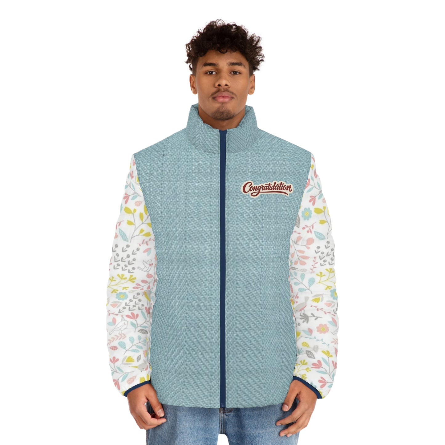 Floral Men's Puffer Jacket - Celebrate Life's Moments with Style, Trendy Outerwear for Any Occasion, Gift for Him, Graduation Gift, [...]