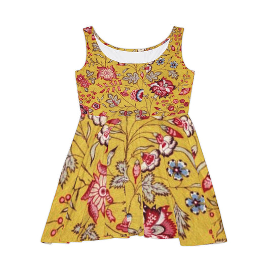 Women's Floral Skater Dress, Bohemian Dress, Summer Outfit, Vintage Inspired Fashion, Casual Dress, Wedding Guest Attire