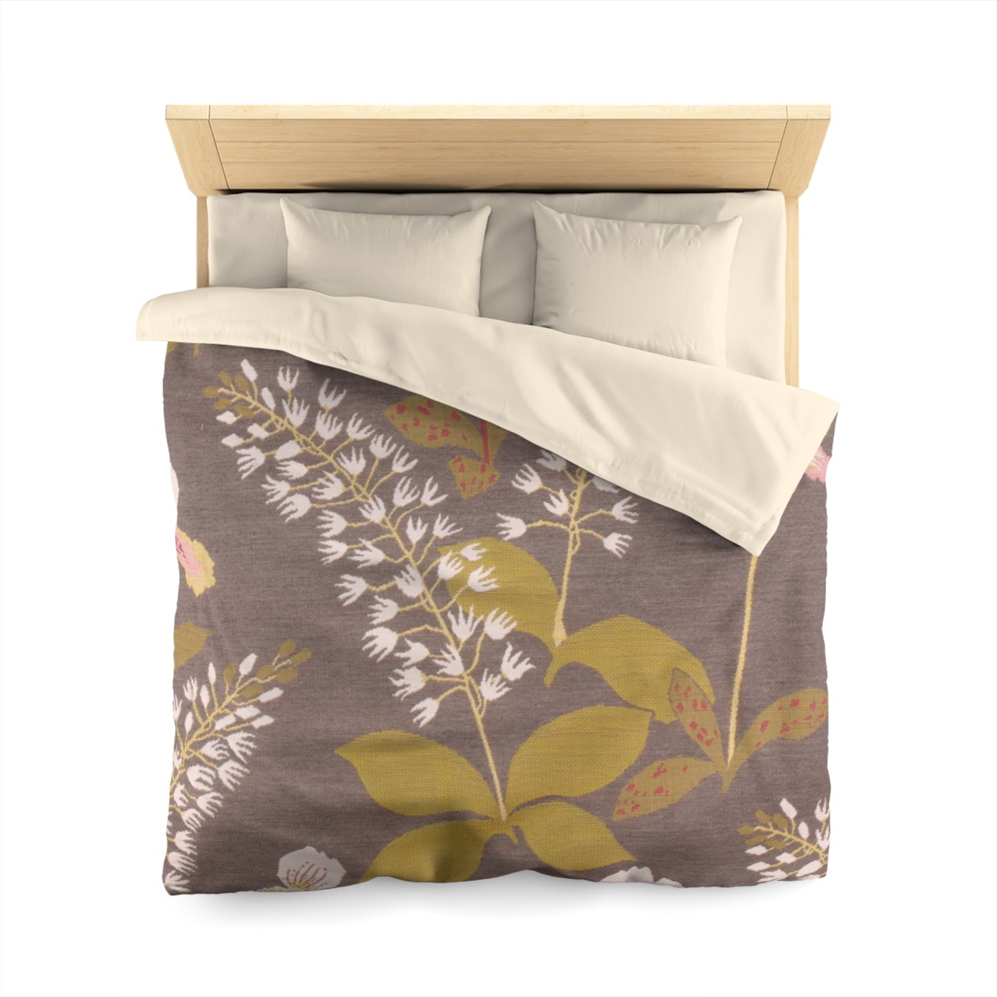 Floral Microfiber Duvet Cover, Boho Bedding, Elegant Bedspread, Cozy Bedroom Decor, Gift for Home, Spring or Summer Style
