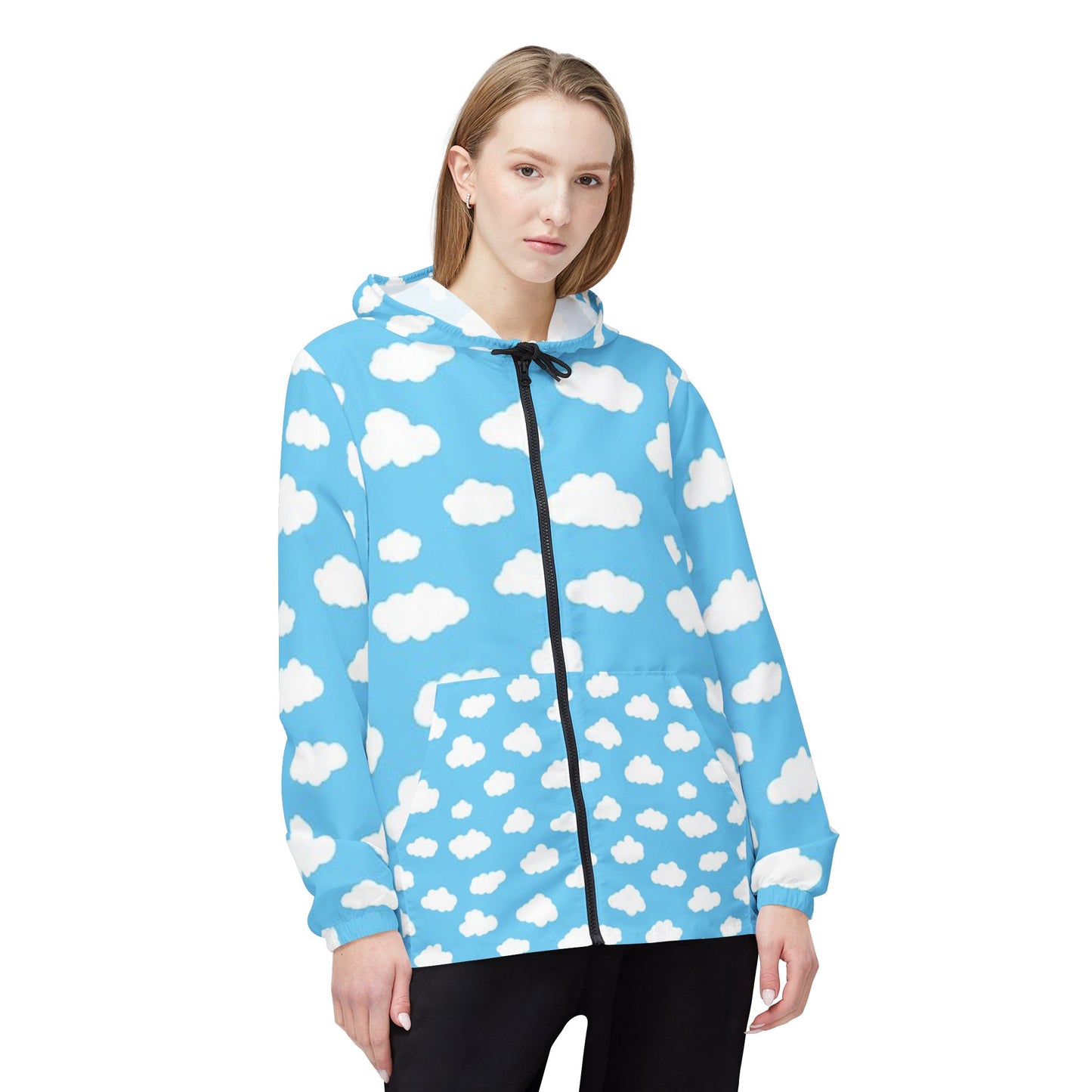 Cloudy Windbreaker Jacket | Stylish Raincoat, Perfect for Outdoor Adventures, Gifts for Graduates, Lightweight Outerwear, Fun Spring Fashion
