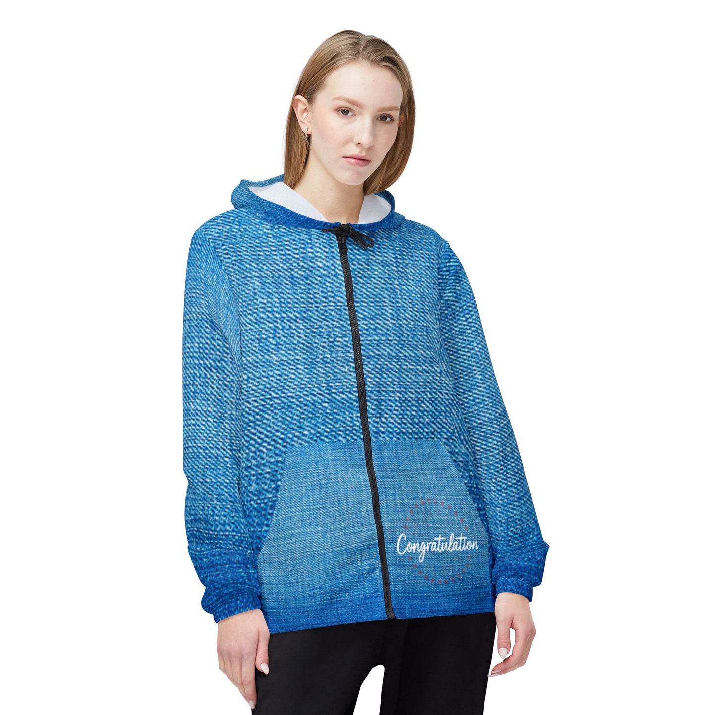 Denim Blue Windbreaker Jacket, Stylish Lightweight Jacket, Perfect for Casual Outings, Birthday Gifts, Graduation Celebrations, [...]
