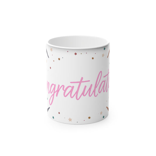 Congratulations Magic Mug - Ideal Gift for Celebrations, Birthday, Graduation, Wedding, Party Favors