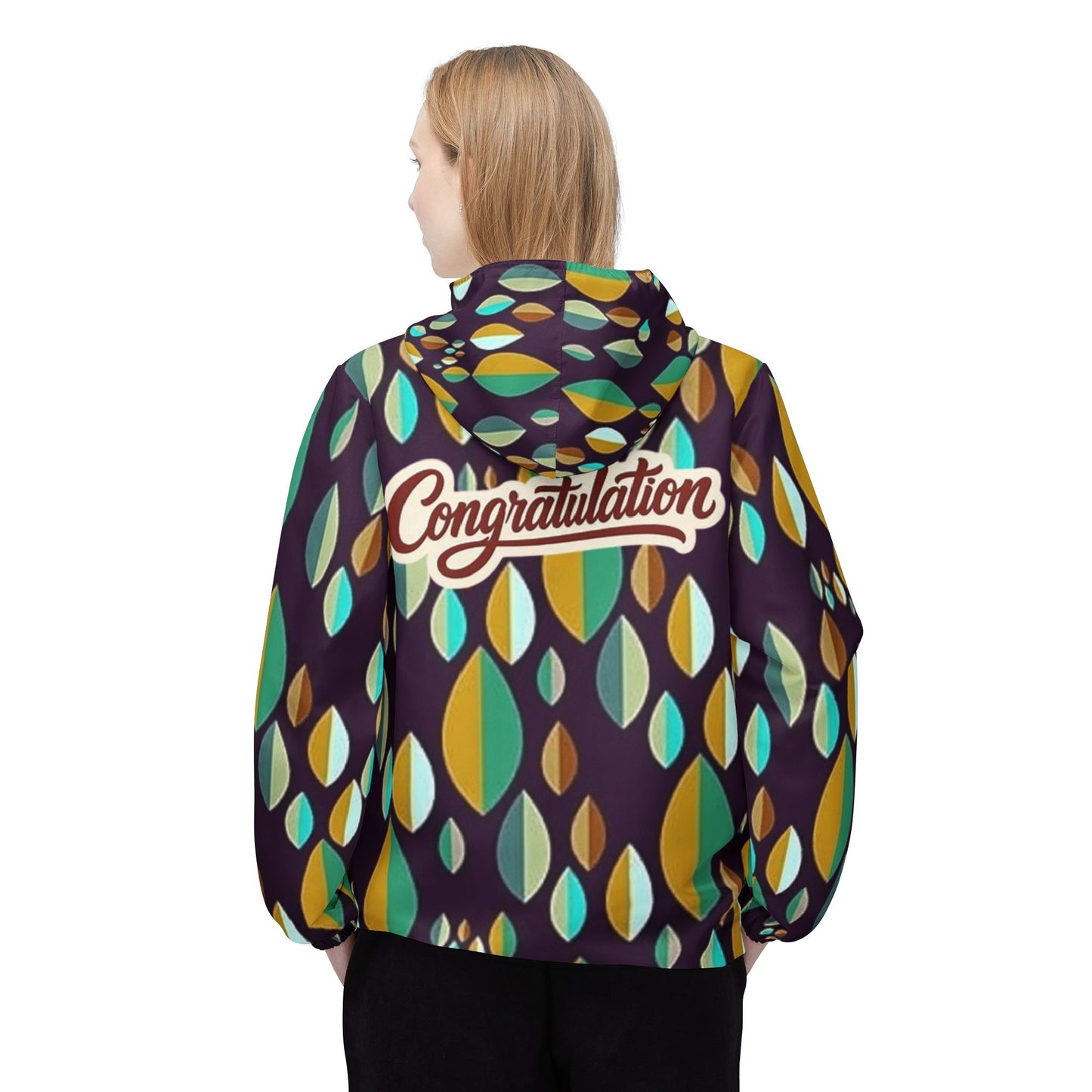 Vibrant Leaf Print Windbreaker Jacket, Trendy Rain Jacket, Stylish Outdoor Wear, Perfect for Festivals, Unique Gifting Option, [...]