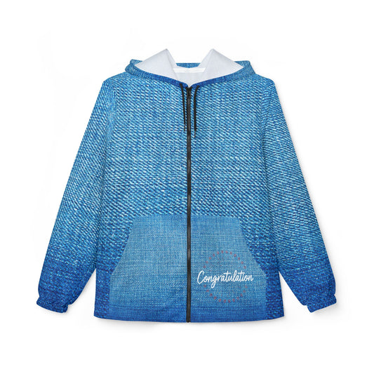 Denim Blue Windbreaker Jacket, Stylish Lightweight Jacket, Perfect for Casual Outings, Birthday Gifts, Graduation Celebrations, [...]